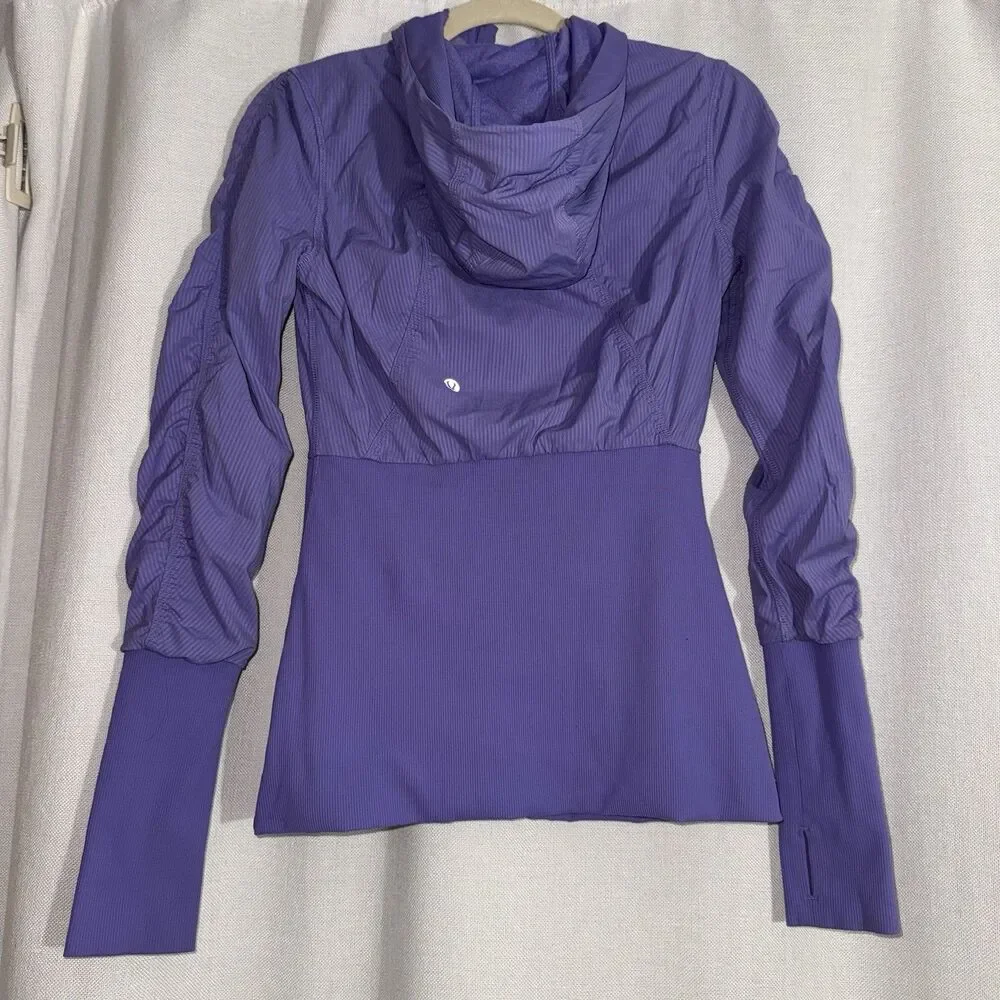 Lululemon Reversible Dance Studio Jacket Purple Thumbhole Hooded Women’s Size 6